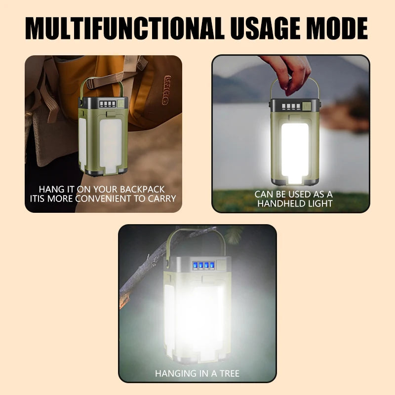 KDULIT Solar LED Camping Lantern – Power Bank Tent Light