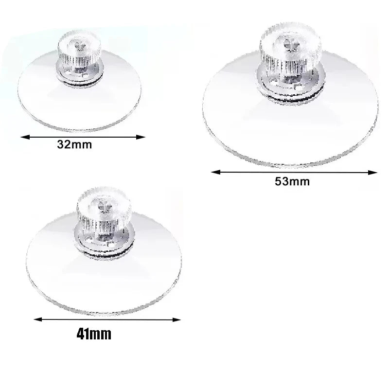 5pcs 32/41/53mm Round Strong Transparent Suction Cups with Screw Plastic Suction Pads Adhesive Suction Holder with Screw Nut Oasis Select