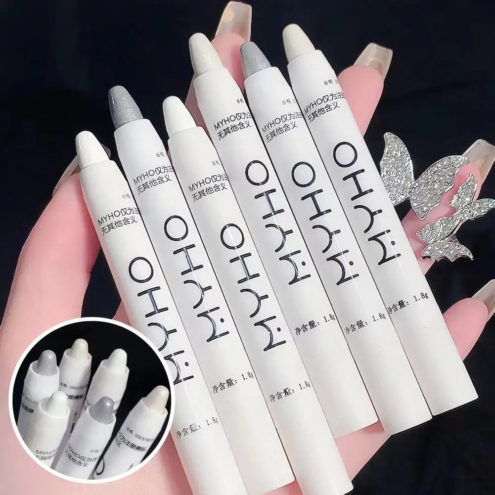 Glitter Highlighter Pen Pearlescent Lying Silkworm Pencil Waterproof Long-lasting Brightening Eyes Stick White Silver Eye Makeup Oasis Select