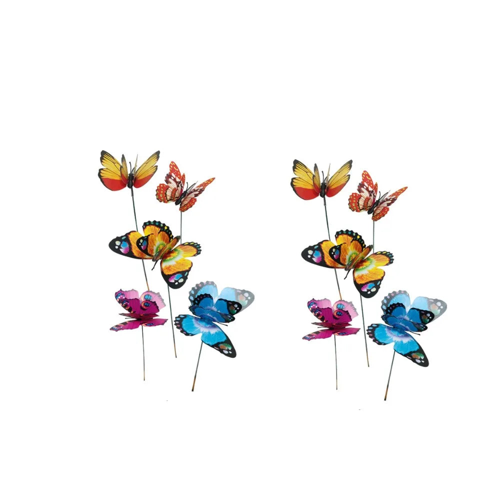 10pcs Metal Decorative Garden Stakes Colorful Art Flower Ground Stake Creative Garden Floor Plugs Potted Plants Oasis Select Style 2