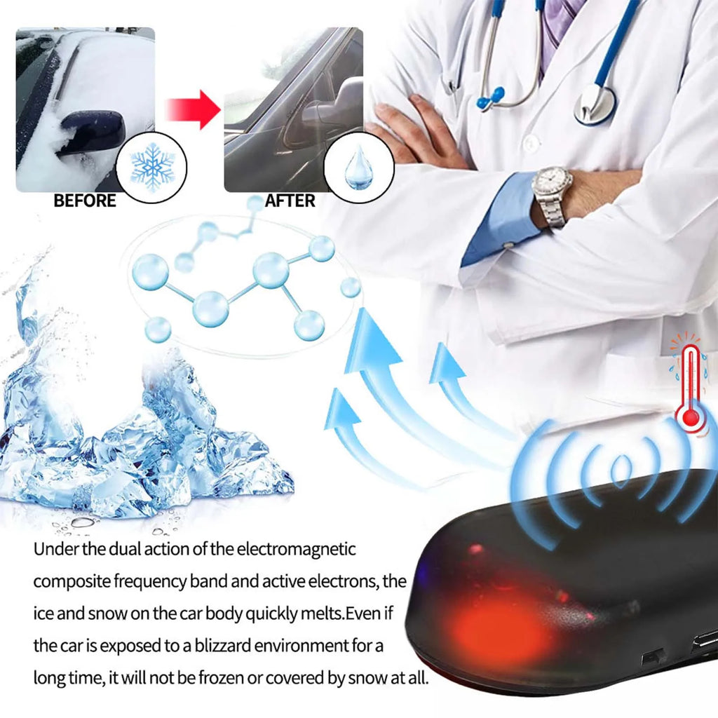 Rayhong Winter Car Solar Quick Snow Removal Tool, Quickly Melts Ice and Frost on Windows, Portable Mini De-Icer Oasis Select