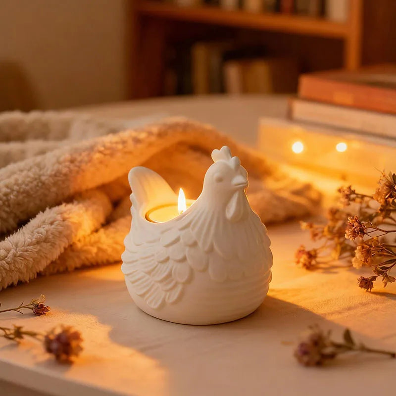 DIY 3D Little Chicken Candle Holder Epoxy Resin Mold, Plaster Hen Decoration, Candle Holder Silicone Mold, Desktop Storage Oasis Select