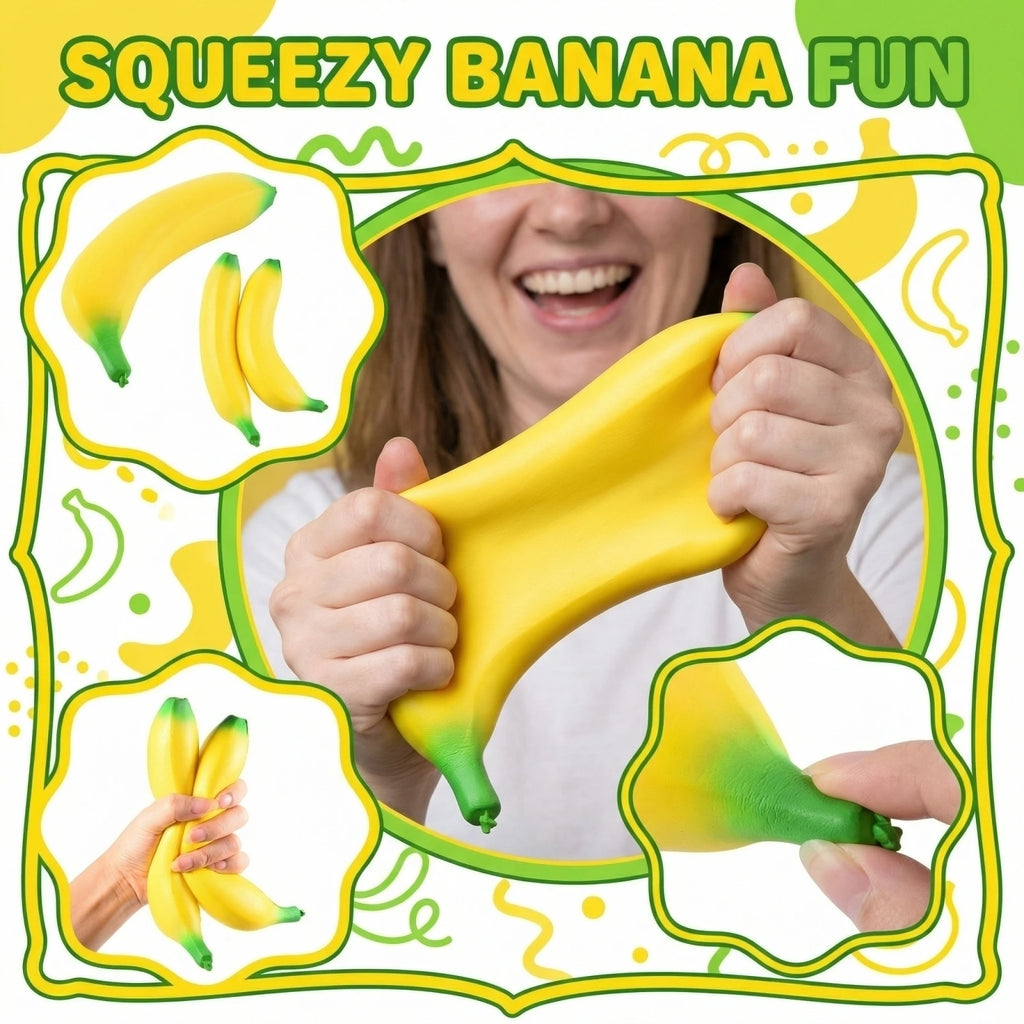 2-Pack Jumbo Slow Rising Banana Squishy Stress Relief Toys Squishy Stress Toy Oasis Select