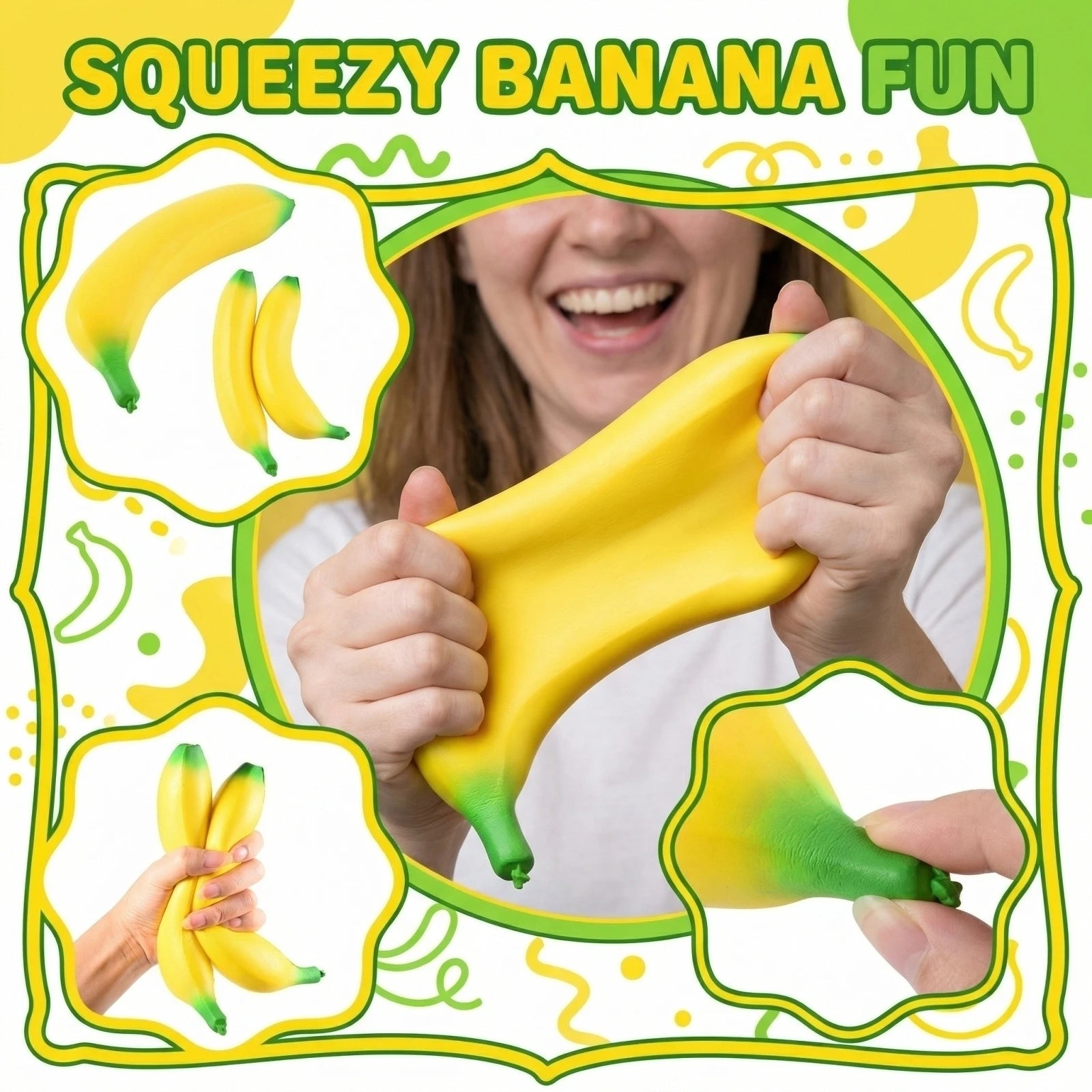 2-Pack Jumbo Slow Rising Banana Squishy Stress Relief Toys Squishy Stress Toy Oasis Select
