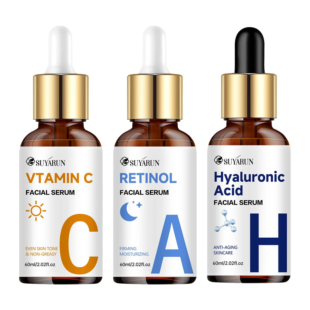SUYARUN Vitamin C + Retinol + Hyaluronic Acid Serum Duo | Anti-Aging Brightening & Hydration Combo | For All Skin Type. Oasis Select 60ml-3