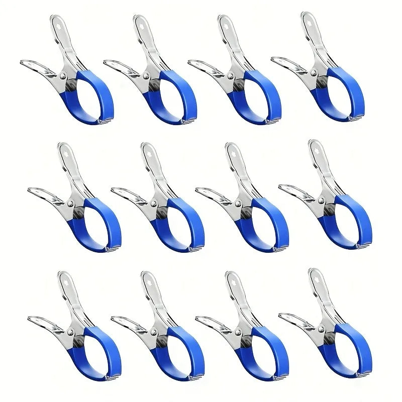 10Pcs Heavy Duty Stainless Steel Pool Cover Clips with Plastic Handles Windproof Spring Clamps for Swimming Pool Cover Oasis Select 10pcs blue