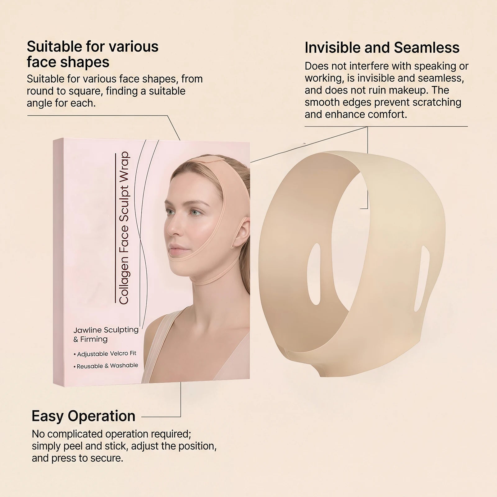V-Shape Face Slimming Strap | Adjustable Jawline Sculptor