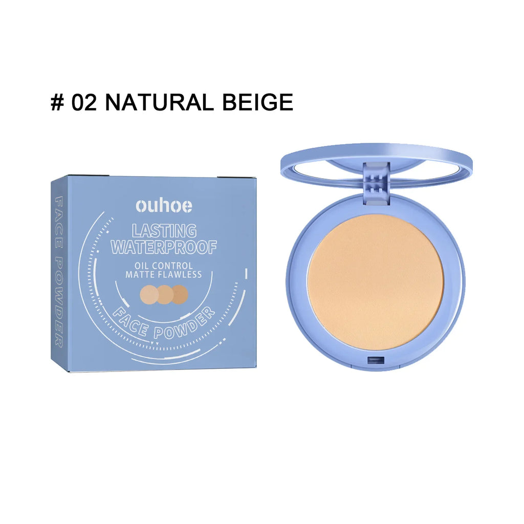 Face Setting Pressed Powder Oil Control Invisible Pores Waterproof Matte Long Lasting Natural Setting Powder Foundations Makeup Oasis Select natural beige