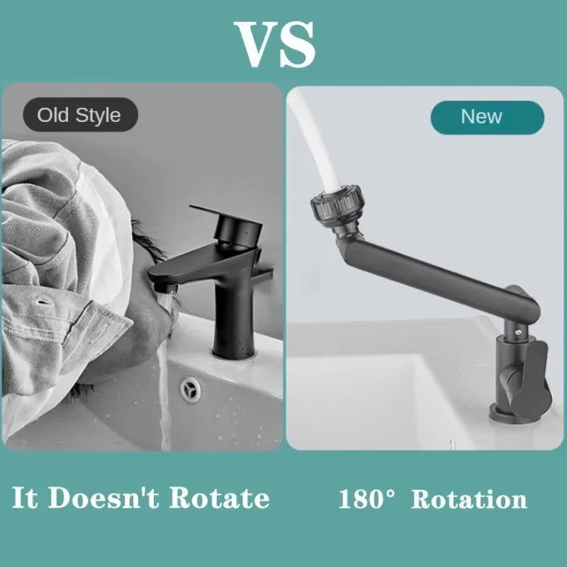 Mechanical Arm Universal Faucet Bathroom Kitchen Splashproof Faucet Bathroom Countertop Basin Hot and Cold Tap Faucet Accessorie Oasis Select