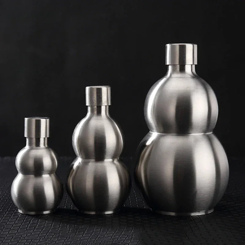 Portable Hip Flask Wine Jug Gourd Bottle, 500ml 1500ml 2500ml Water Stainless Steel for Outdoor Boating Bday Accessories Gift Oasis Select
