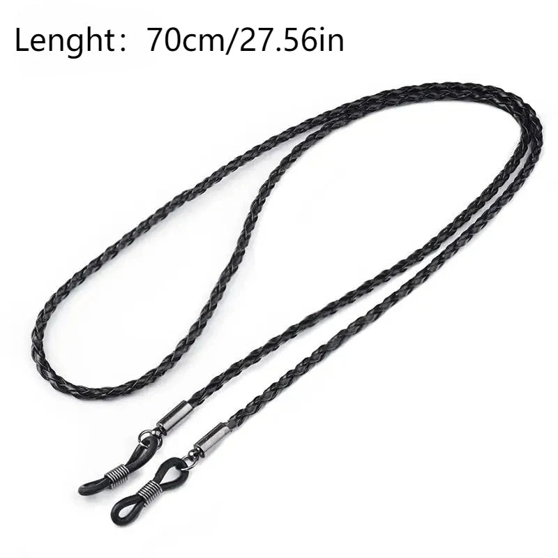 Multi-color Sunglasses Hanging Chain Twist Glasses Rope Leather Rope Chain Outdoor Sports Anti-slip Sunglasses Chain Accessories Oasis Select