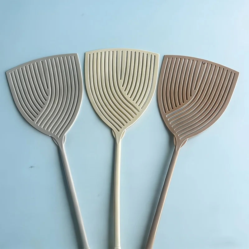 2pcs Striped Plastic Fly Swatter, Long Handle, Sturdy & Durable, Indoor Outdoor Household Pest Tool Oasis Select