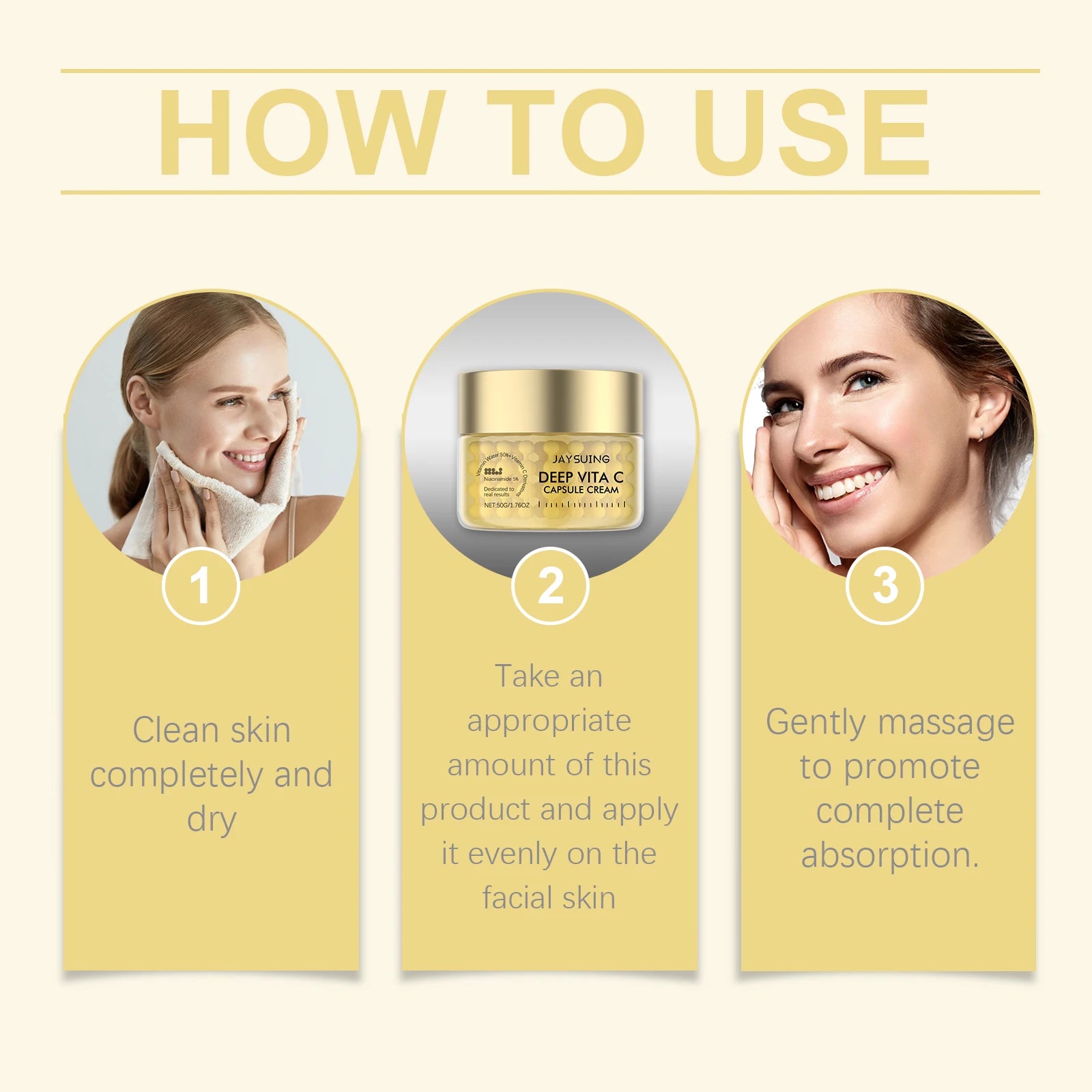 Vitamin C Gold Capsule Face Cream – Brighten & Hydrate 50g Brightening Face Cream Oasis Select