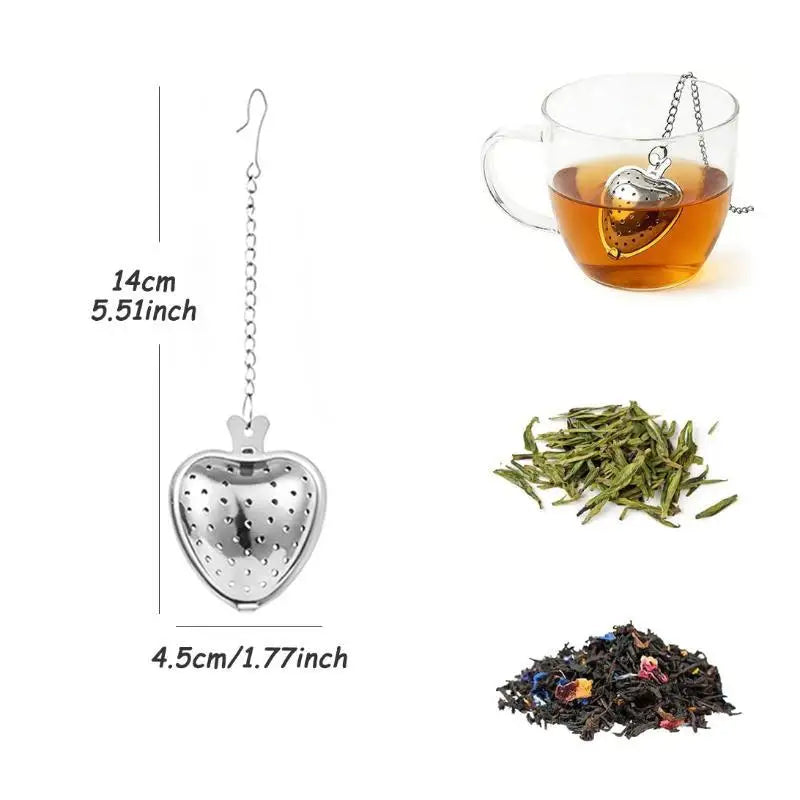 Stainless Steel Fine Mesh Heart Shaped Tea Strainer Reusable Infuser for Tea Lovers Daily Home Drinking Use Oasis Select Silver