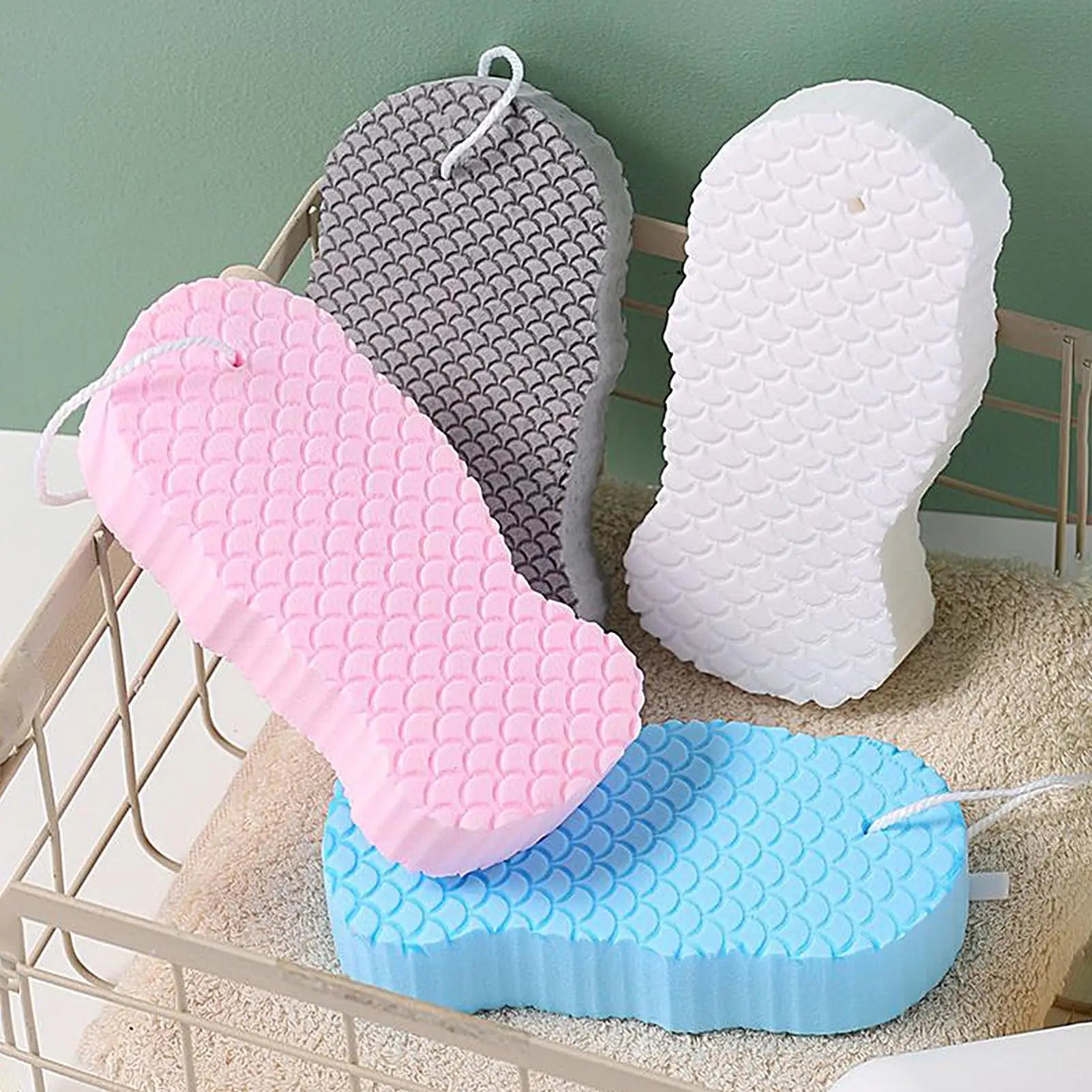 Bath Sponge Exfoliating Bath Scrubbing Sponges Body Washcloth Skin Scrubber Relax Exfoliating Skincare Shower Scrubbing Tool Oasis Select