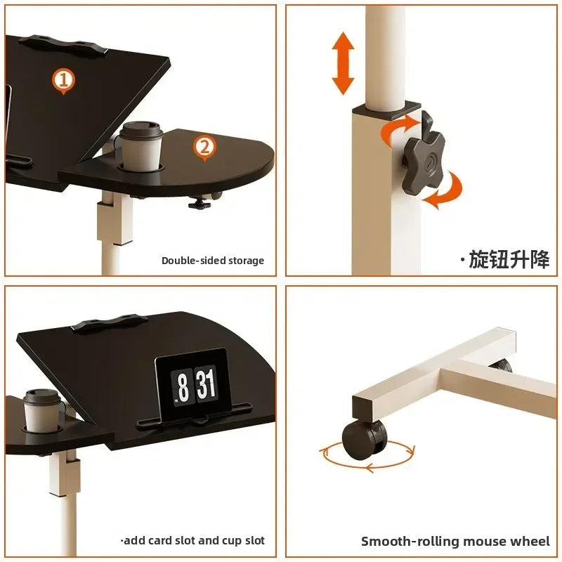 Multi-functional Mobile lifting bedside table Standing use Office lifting small table Oasis Select