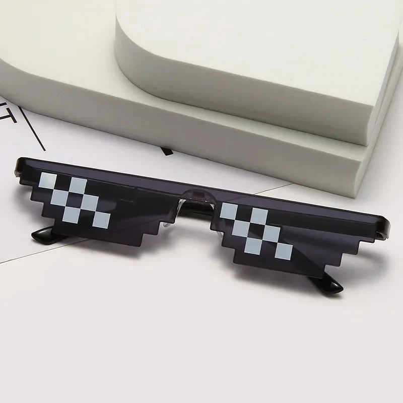 1/2/3pcs Mosaic Funny Party Glasses Festival Party Photo Props Anime Pixel Glasses Pixelated-Meme Decor Favor Funny Creative Oasis Select