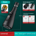 Faucet Extender Metal Alloy 360 Rotation Sprayer Kitchen Taps Three Modes Head Water Saver Anti-Splash Tap Booster Shower Faucet Oasis Select Black