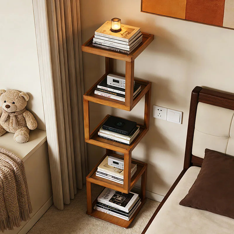 Bookshelf next to the desk Floor-to-ceiling student book storage bookshelf Multi-layer desk Movable wheeled coffee table Oasis Select