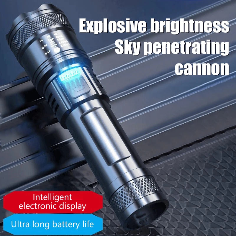 Portable Mini Rechargeable Flashlight High Lumens Outdoor Emergency Pocket Torch 16.5*4.5*3.4CM Oasis Select