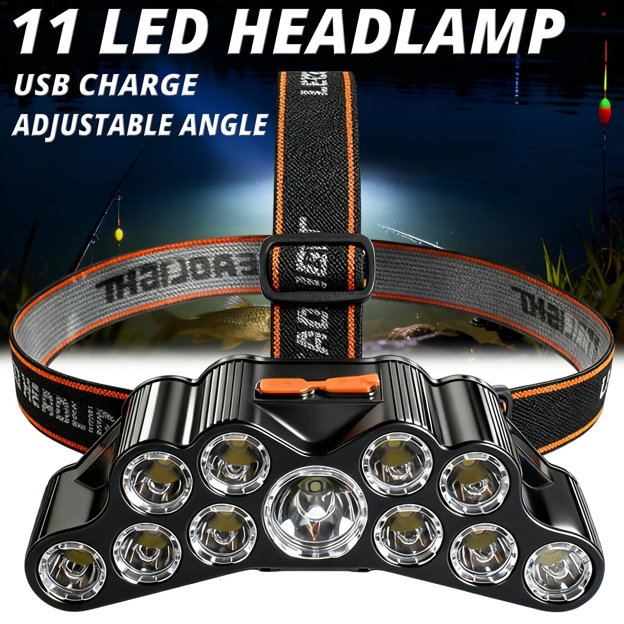 Rechargeable LED Headlamp 5/11 LEDs IPX4 Waterproof | USB Charge