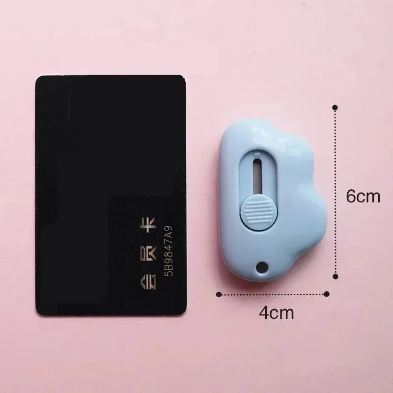 1/2/3/4pcs Kawaii Clouds Mini Portable Ulity Knife Box Cutter Opener Pocket Stretch Paper Cutters School Office Supplies Gift Oasis Select