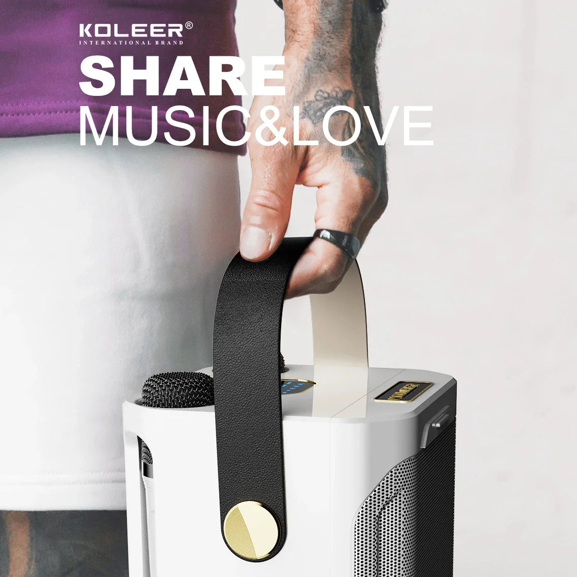 AyeBeau S882 Portable Karaoke Bluetooth Speaker + 2 Mics