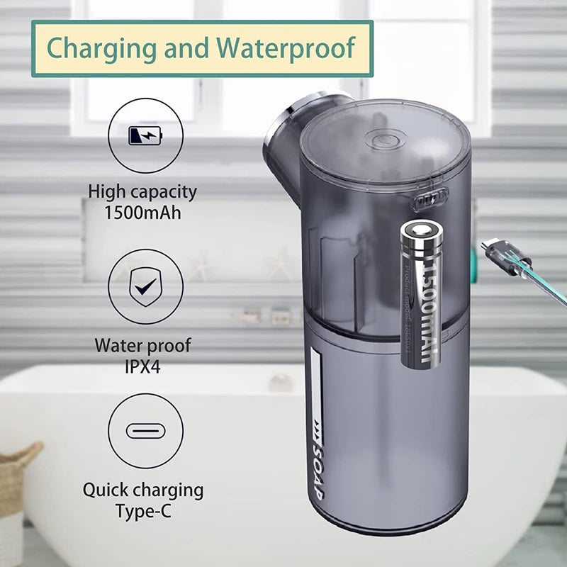 Foam Soap Dispenser Automatic USB Rechargeable 320ml Liquid Soap Dispensers Digital Display Foam Hand Sanitizer Machine For Home Oasis Select