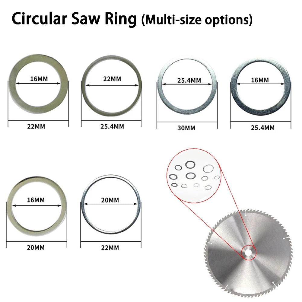  10pc Circular Saw Blade Reducing Rings Conversion Set For Ring 16/20/22/25.4/30/32MM Cutting Disc Grinder Woodworking Tools Oasis Select