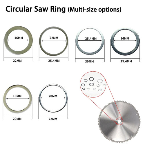  10pc Circular Saw Blade Reducing Rings Conversion Set For Ring 16/20/22/25.4/30/32MM Cutting Disc Grinder Woodworking Tools Oasis Select