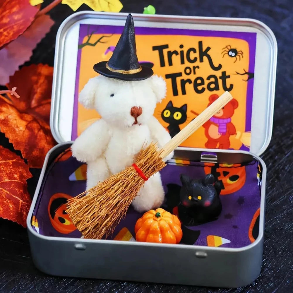Halloween Witch Teddy Bear in a Box | Spooky Collectible Gift
