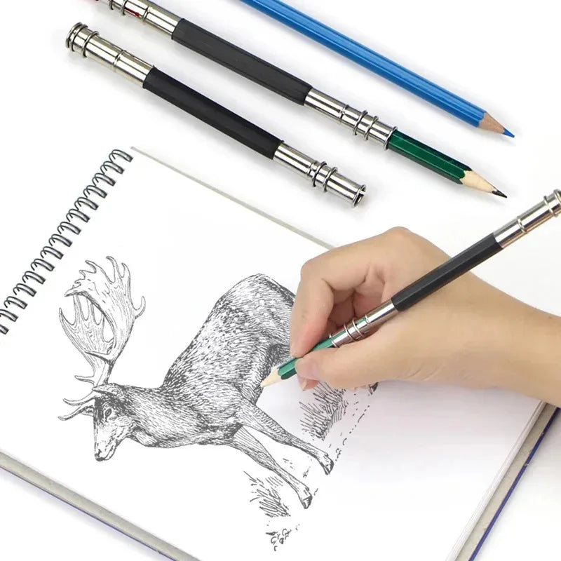 1/3/5pcs Dual-Headed Art Write Tool Adjustable Pencil Extension Stationery Practical Exquisite Portable For Sketch School Office Oasis Select