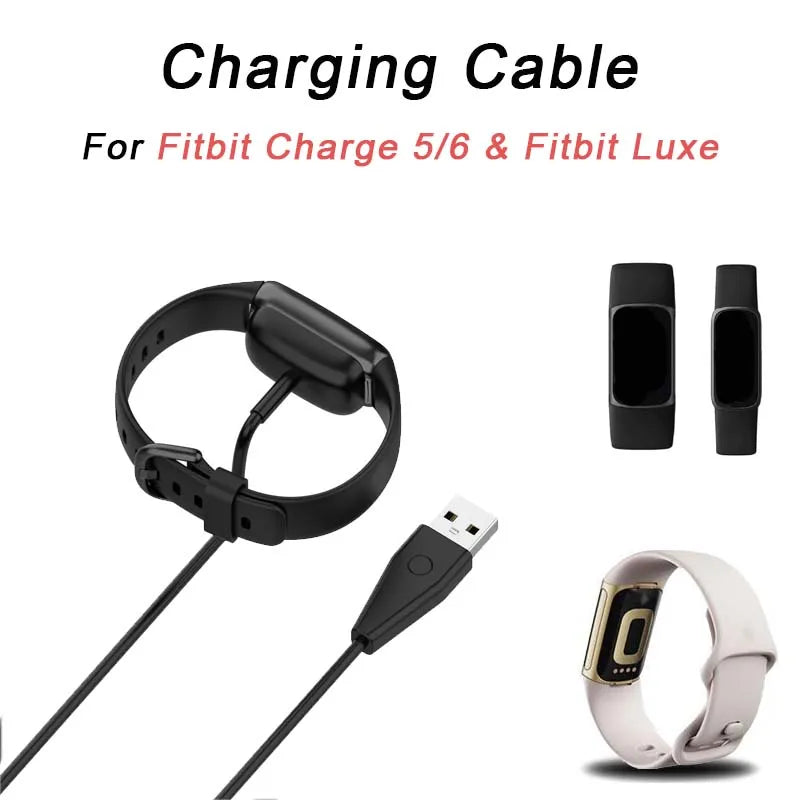 USB Charger Cable for Fitbit Charge 5 & Luxe – 100cm Reset Dock Smartwatch Charger Cable Oasis Select