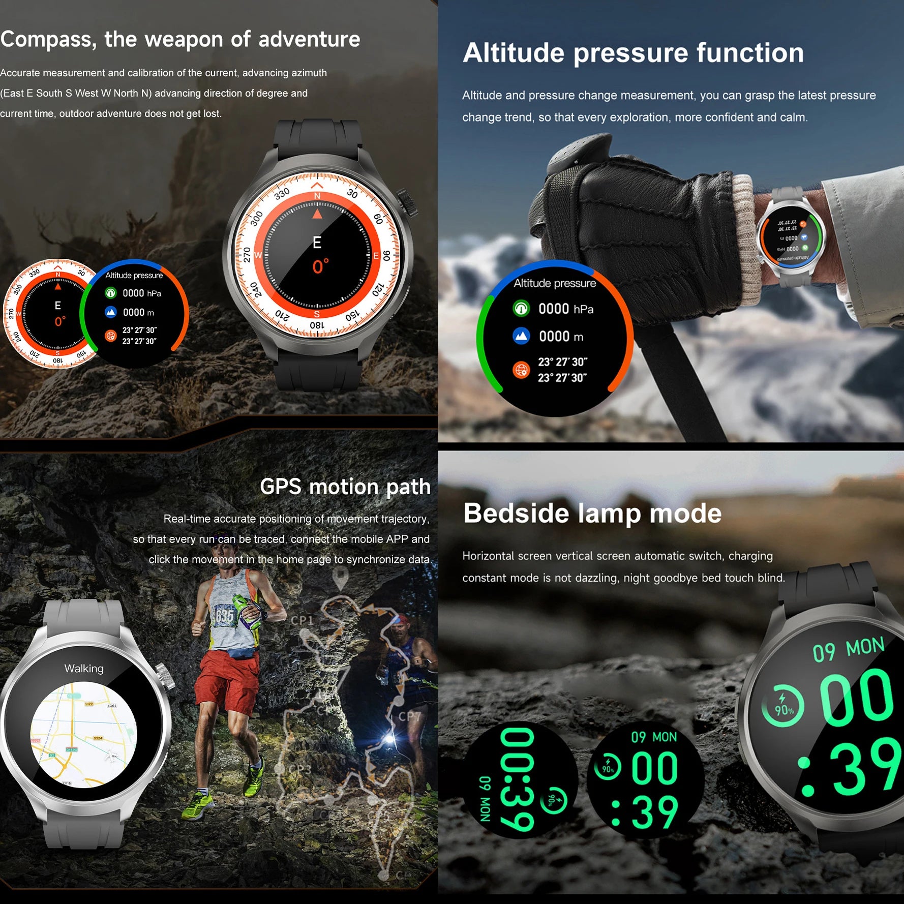 Outdoor Smart Watch Men Blue Tooth Call Compass GPS NFC Smartwatch Sports Information Push Waterproof Heart Rate Health Monitor Oasis Select