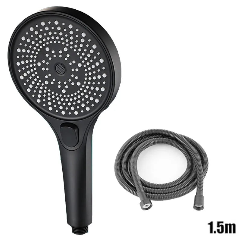 Large screen showerhead 3-speed mode portable shower shower accessories showers for bathroom items knobs full heads set parts Oasis Select Black suit B