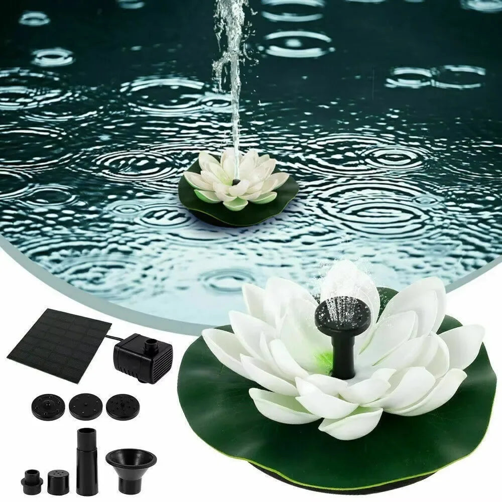 Solar Water Fountain,Floating Mini Lotus Water Pump/Pond Pump,Perfect DIY Pond Decoration DIY Bird Bath,1.2W Waterfall Fountain Oasis Select