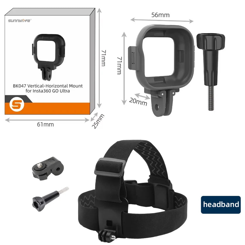Foldable Quick-Release Expansion Bracket Frame for Insta360 Go Ultra