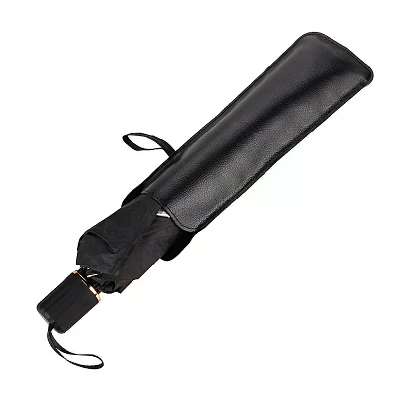 Black PU Leather Umbrella Cover Case Portable Waterproof Umbrella Storage Pocket Water Absorbent Umbrella Bag Ultrafine Oasis Select