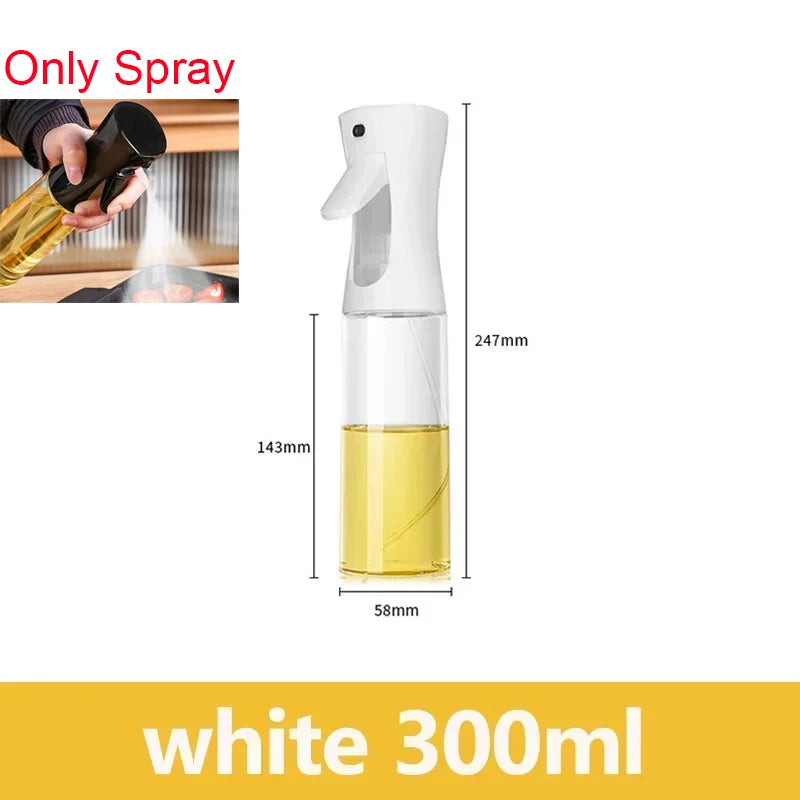 Kitchen Sprayer Spray Oil Dispenser 2in1 Oil Dispenser Oil Sprayer Comfortable Handle Barbecue Air Frying Pan Oven Steak Frying Oasis Select white 300ml-spray