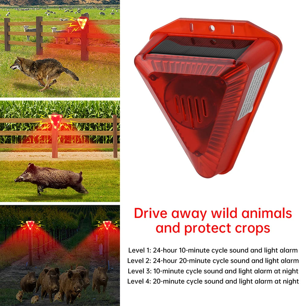 Outdoor Solar Infrared Motion Sensor Alarm 129db Siren Strobe Light IP55 Waterproof Villa Farm Yard Garden Security Alarm System Oasis Select