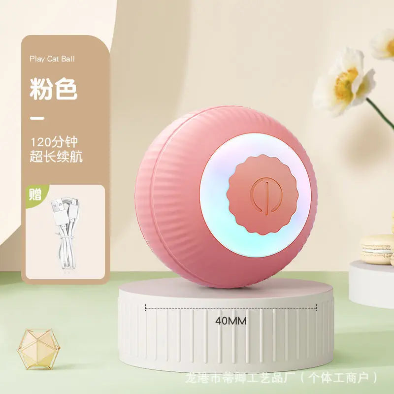 Cat Interactive Ball Training Self-moving Kitten Electric Cat Ball Toys Electronic Automatic Rolling Magic Ball Toys for Cat Oasis Select Pink Normal New Version