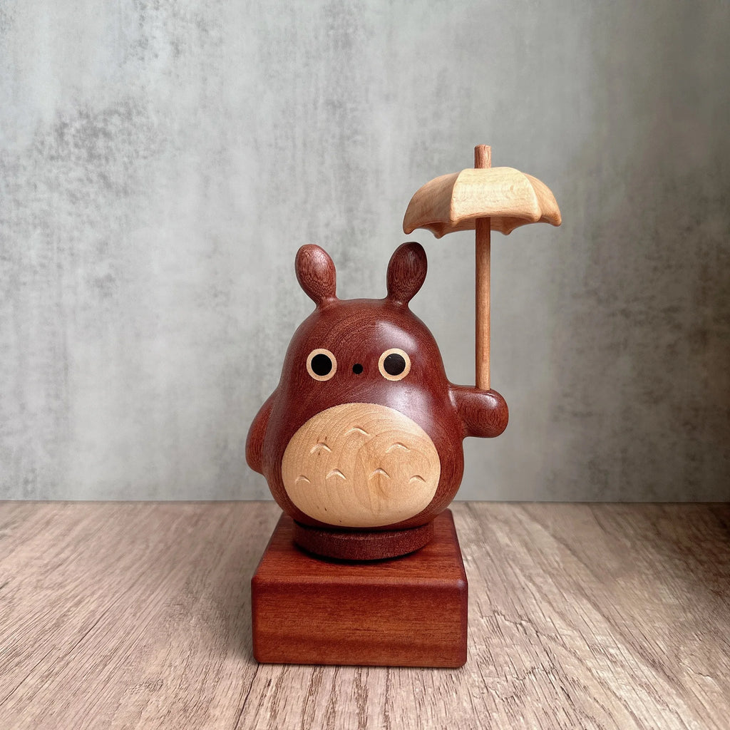 Solid Wood Creative Totoro Windmill Faceless Male Ornament Couple