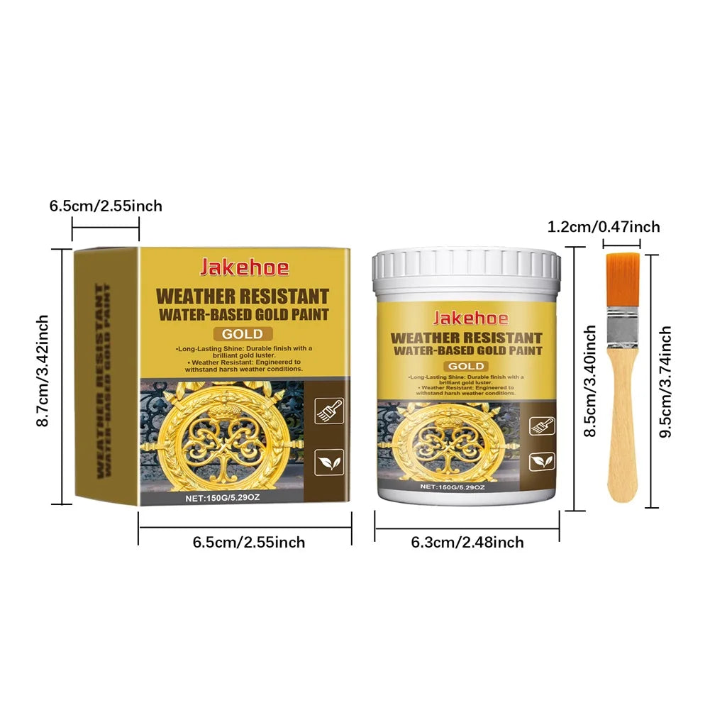 Outdoor Metallic Gold Paint | Weather-Resistant Water-Based