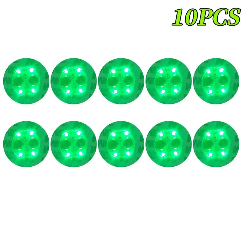 5/10/30PCS LED Coaster Lights Bar KTV Wedding Party Cocktail Drink Cup Vase Lighting Luminous Bottle Stickers Decoration Oasis Select GREEN-10PCS