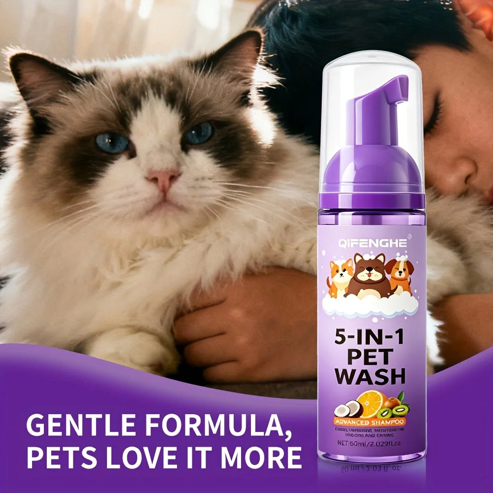 No Rinse Dog & Cat Shampoo Suitable for Puppies, Kittens, Adults - Quick Waterless Bath Foam, Tear-Free Formula, Rinse-Free Deep Oasis Select