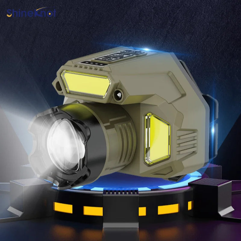SHINEKNOT LED Headlamp – COB, Induction & Waterproof Camping