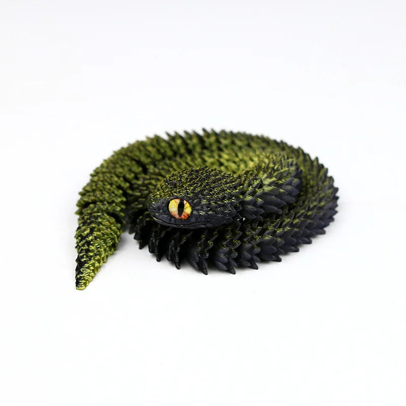 Snake Sculpture Articulated Snake Decor Articulated Snake Figurine with Movable Joints 3d Printed Model for Home for Bookshelf Oasis Select black gold