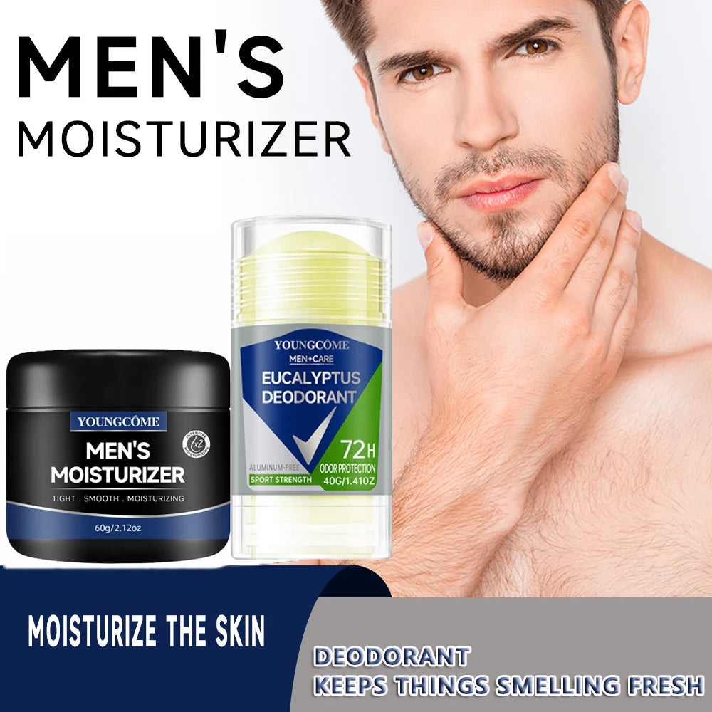 Men's 2-in-1 Moisturizer & Deodorant Set | SPF 15, Aluminum-Free Men's Grooming Set Oasis Select Set C-2PCS