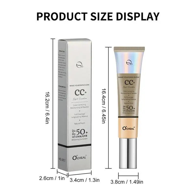 CC Cream Concealer Color Correcting Cream SPF 50 Sunscreen Full Coverage Foundation Lightweight Foundation Moisturizing Oasis Select