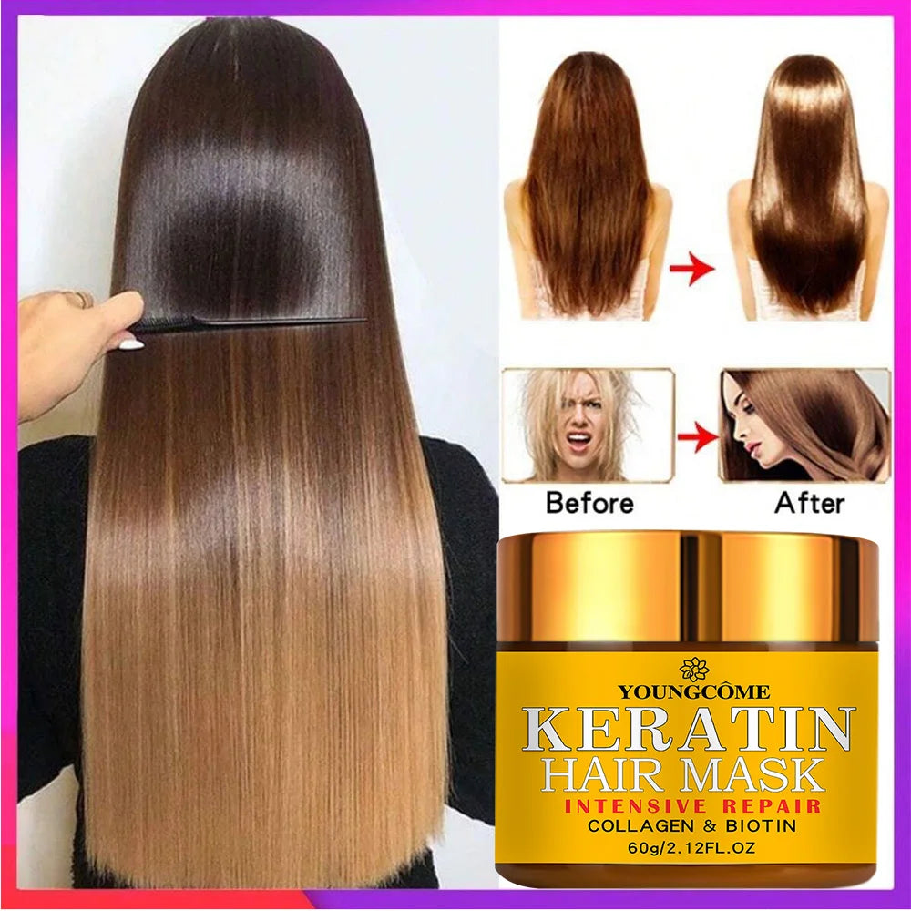 YOUNGCOME Keratin Hair Mask – Biotin, Collagen & Essential Oil